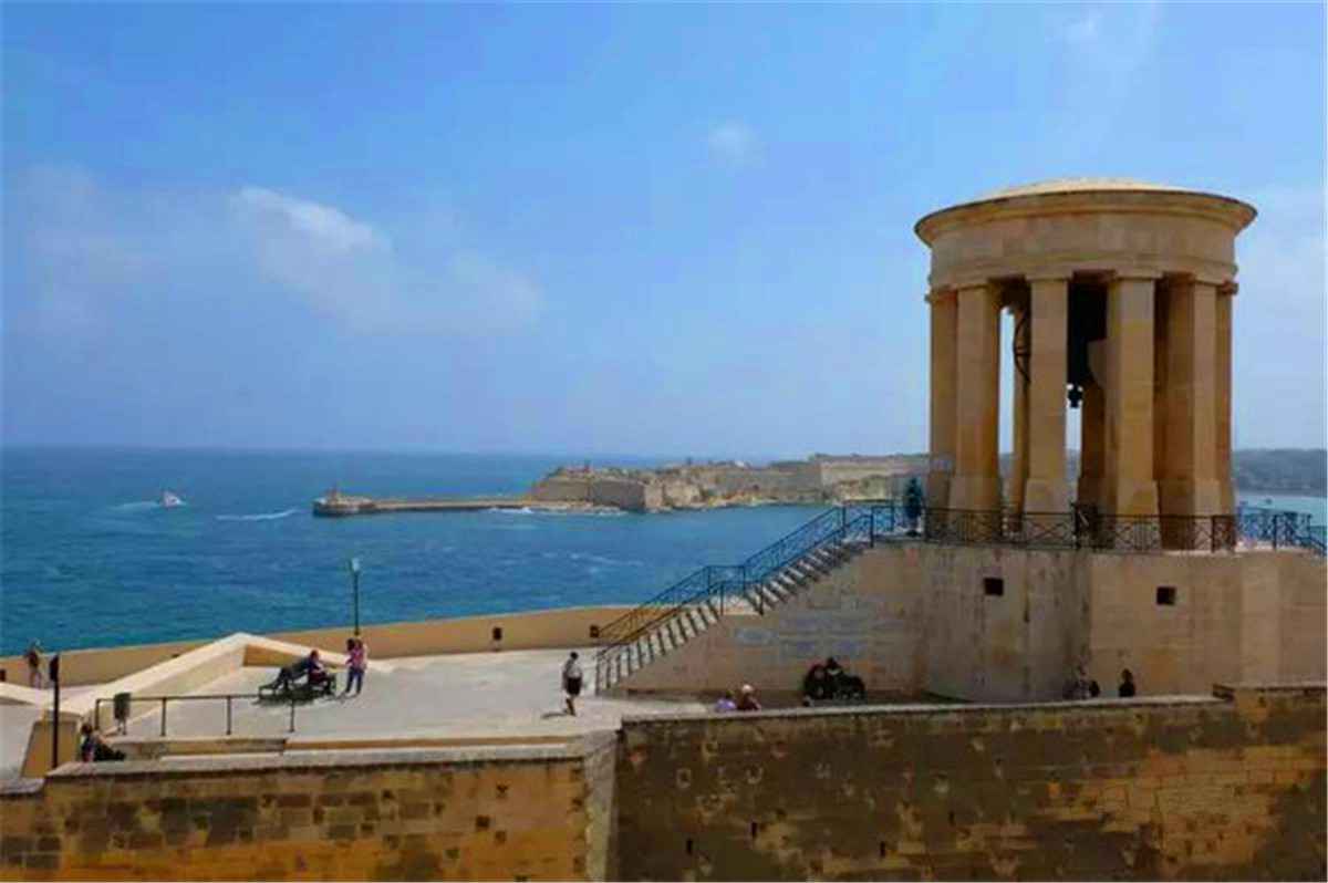 站在瓦莱塔的至高点，观马耳他城市风景,马耳他