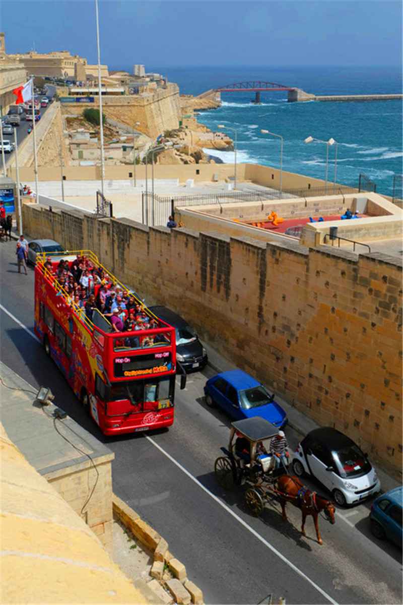 站在瓦莱塔的至高点，观马耳他城市风景,马耳他